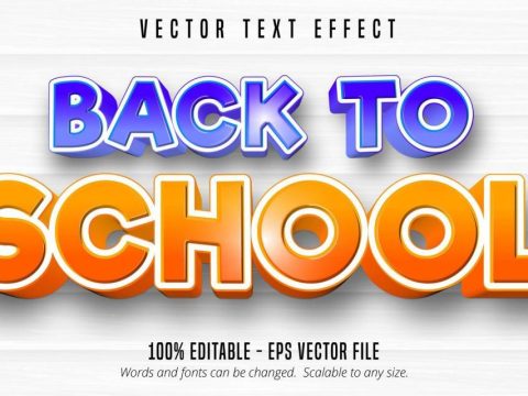 Back to school comic style editable text effect