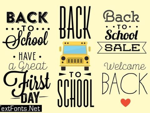 Back to School Typography Vectors