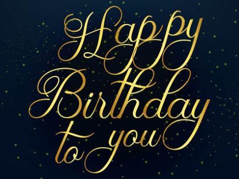 Beautiful Happy Birthday golden text design