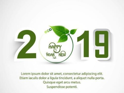 Beautiful Happy New Year 2019 text background