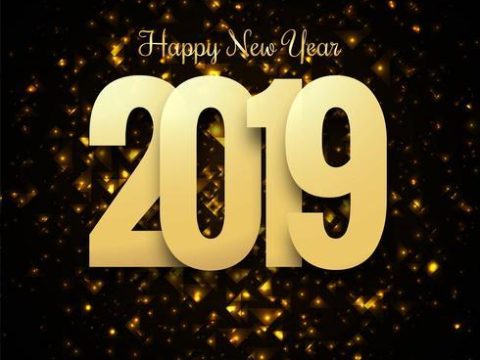 Beautiful Happy New Year 2019 text design