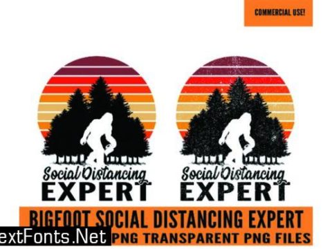 Bigfoot Social Distancing Expert Clipart