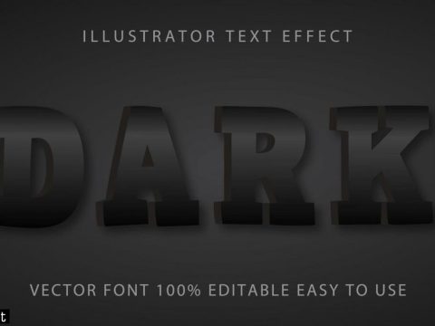 Black Metallic Block Text Effect