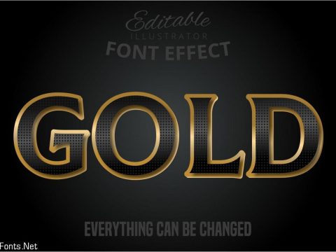 Black pattern text effect with gold extrude