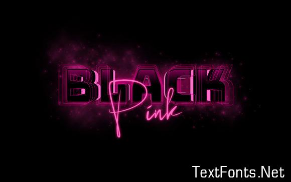 Black Pink Text Effect in 3D Style