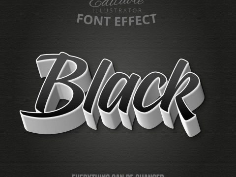 Black text font effect