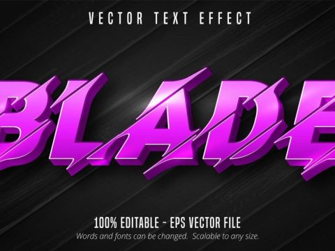 Blade purple slashed style text effect