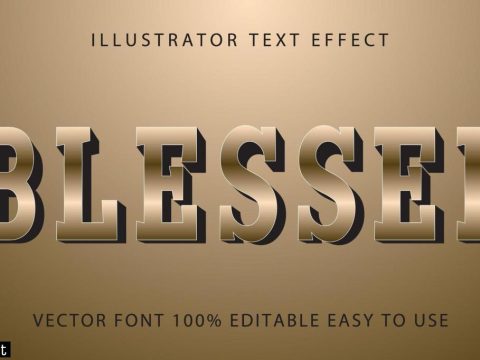 Blessed Tan Metallic Text Effect