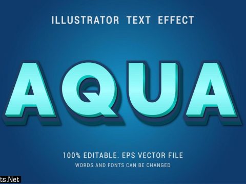 Blue Color With Bold Shadow Aqua Text Effect