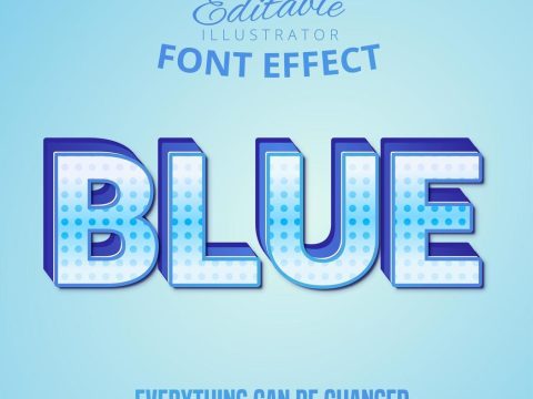 Blue dotted text, editable text style