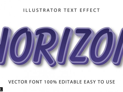 Blue Outlined Horizon Text Effect