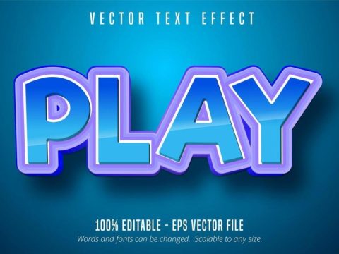 Blue Purple Play Text Effect