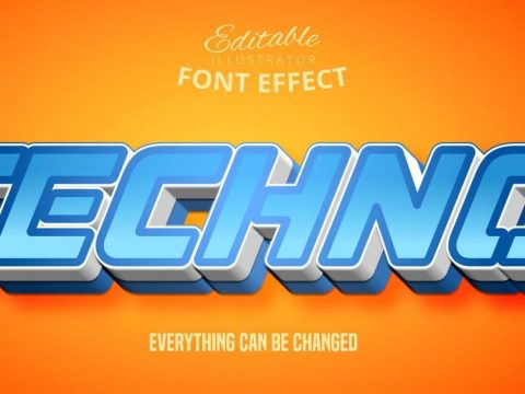 Blue Techno Text Effect