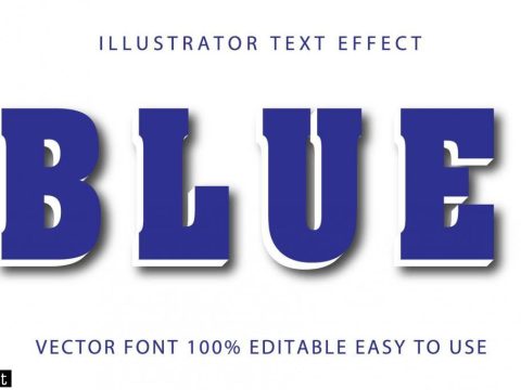 Blue, White Accent Text Effect