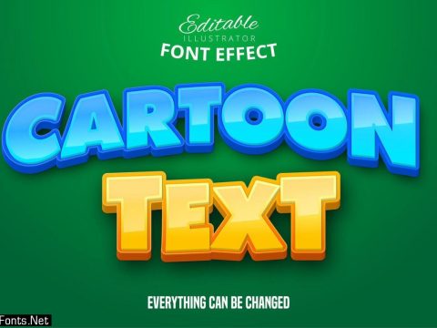 Blue Yellow Cartoon Text Effect