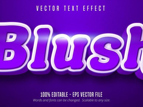 Blush shiny purple text effect