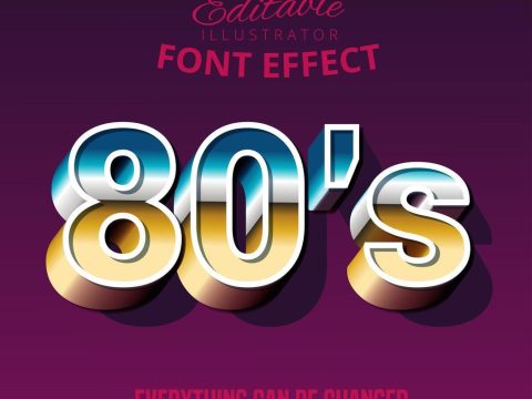 Bold script retro text style font effect