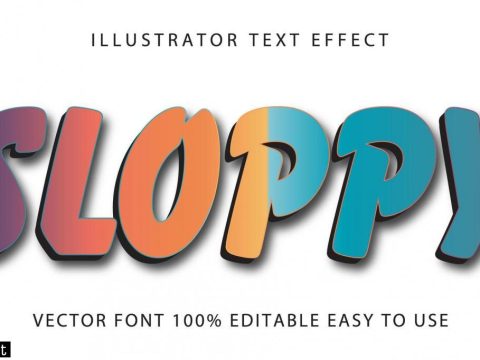 Bold Sloppy Rainbow Text Effect