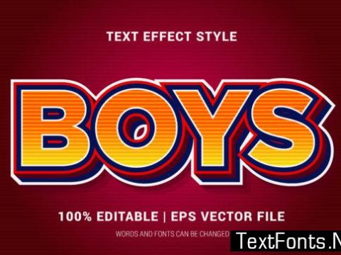 Boys Text Effect Style