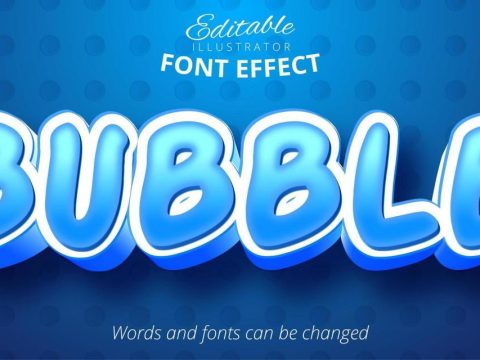 Bubble blue editable text effect