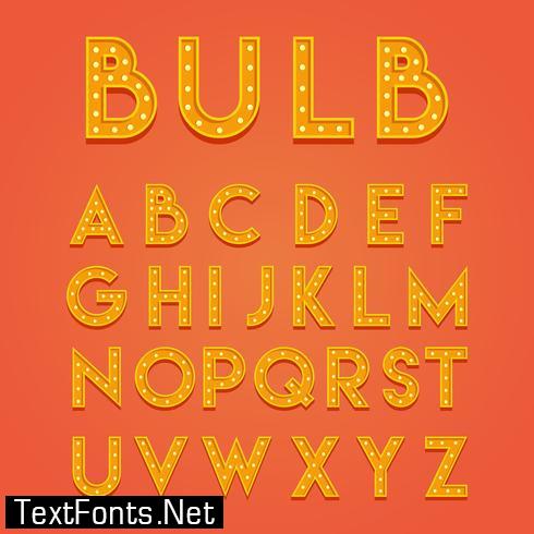 Bulb 3D Fonts Vector