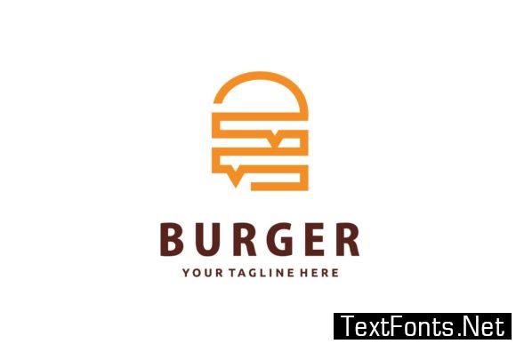 Burger Gold Line Art Luxury Logo Design