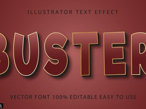 Buster Purple, Gold Lined Text Effect