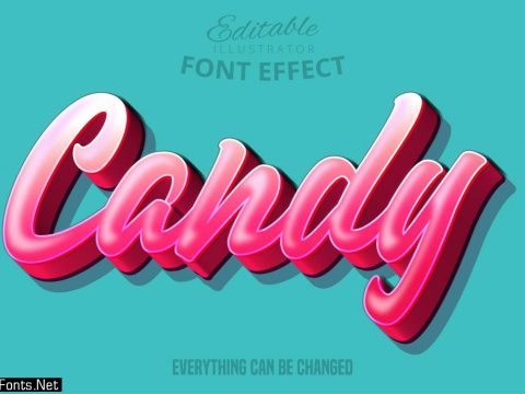 Candy pink editable font effect