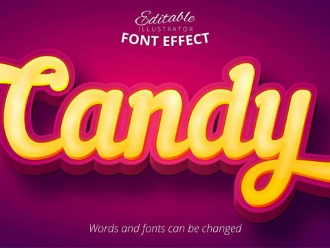 Candy Yellow 3D Font Effect