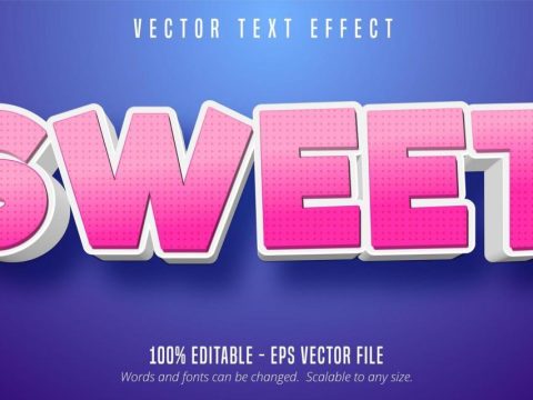 Cartoon style editable text effect