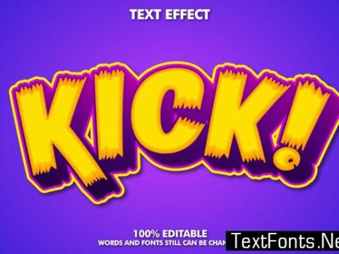 Cartoon Text Effect - Kick