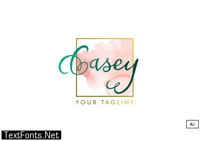 Casey Watercolor Logo Template