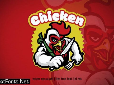 chicken cartoon character logo