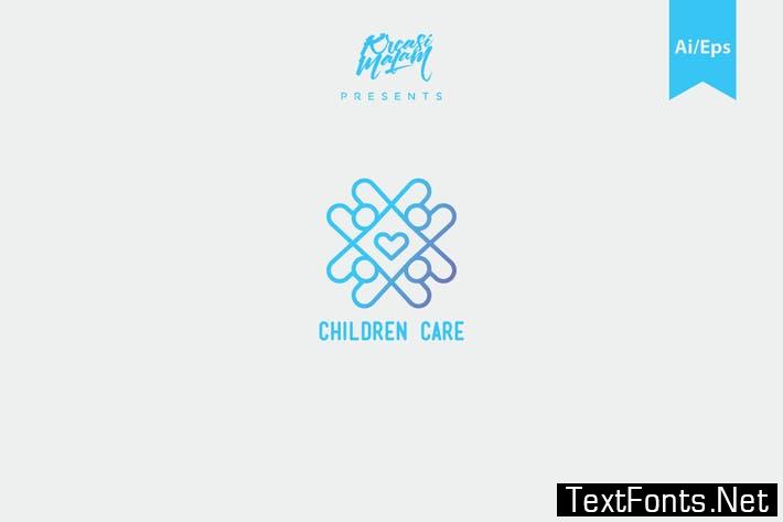 Children Care Logo Template
