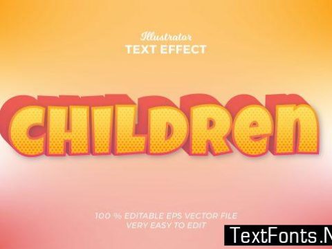 Children Text Effect Theme Editable