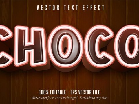 Choco brown and white cartoon style text effect