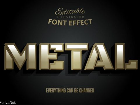 Cinematic metal block text effect