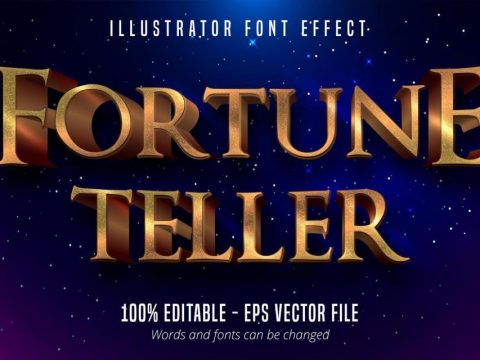 Classic 3d gold metallic editable font effect