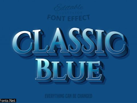 Classic Blue Serif text, editable text style