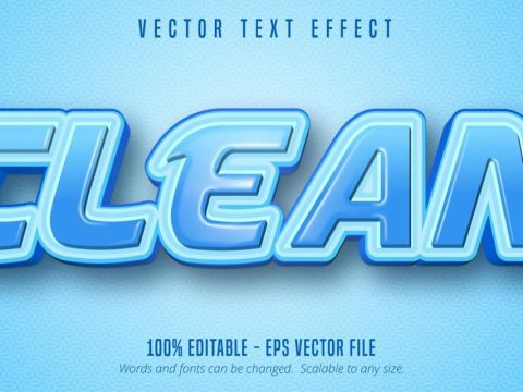 Clean glossy blue outlined text effect