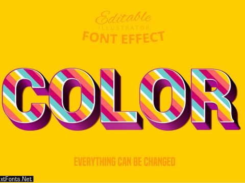 Color striped text, editable text style