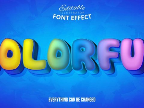 Colorful Bubble Letter Font Effect