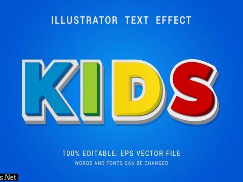 Colorful KIDS Text Effect