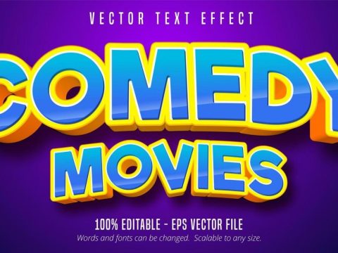 Comedy movies cartoon style editable text effect