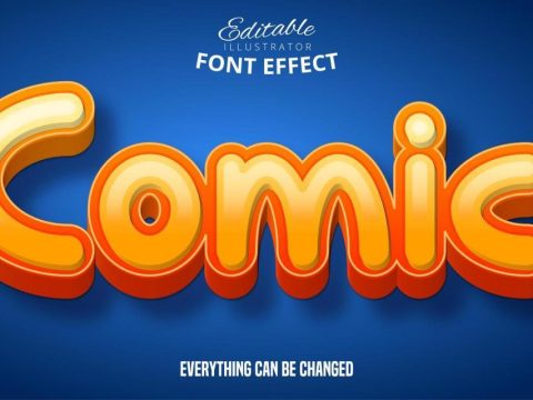 Comic 3D Orange Font Effect