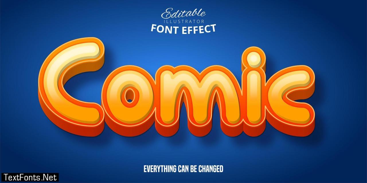 Comic 3D Orange Font Effect