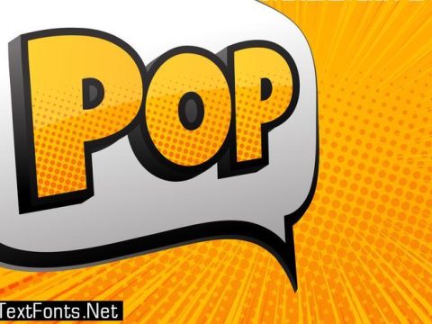 Comic lettering pop in pop art style. Comic text sound effects. cartoon font sound. Vector Illustration