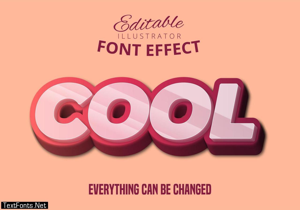 Cool glossy text, editable text effect