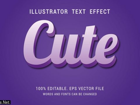 Cute Text Effect with Purple Gradient