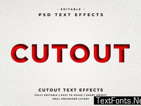 Cutout Text Effect Mockup